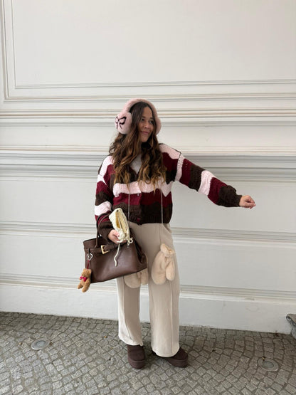 STRICKCARDIGAN HEART STRIPES