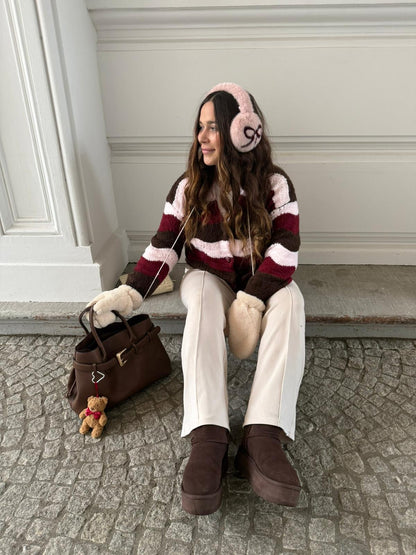 STRICKCARDIGAN HEART STRIPES