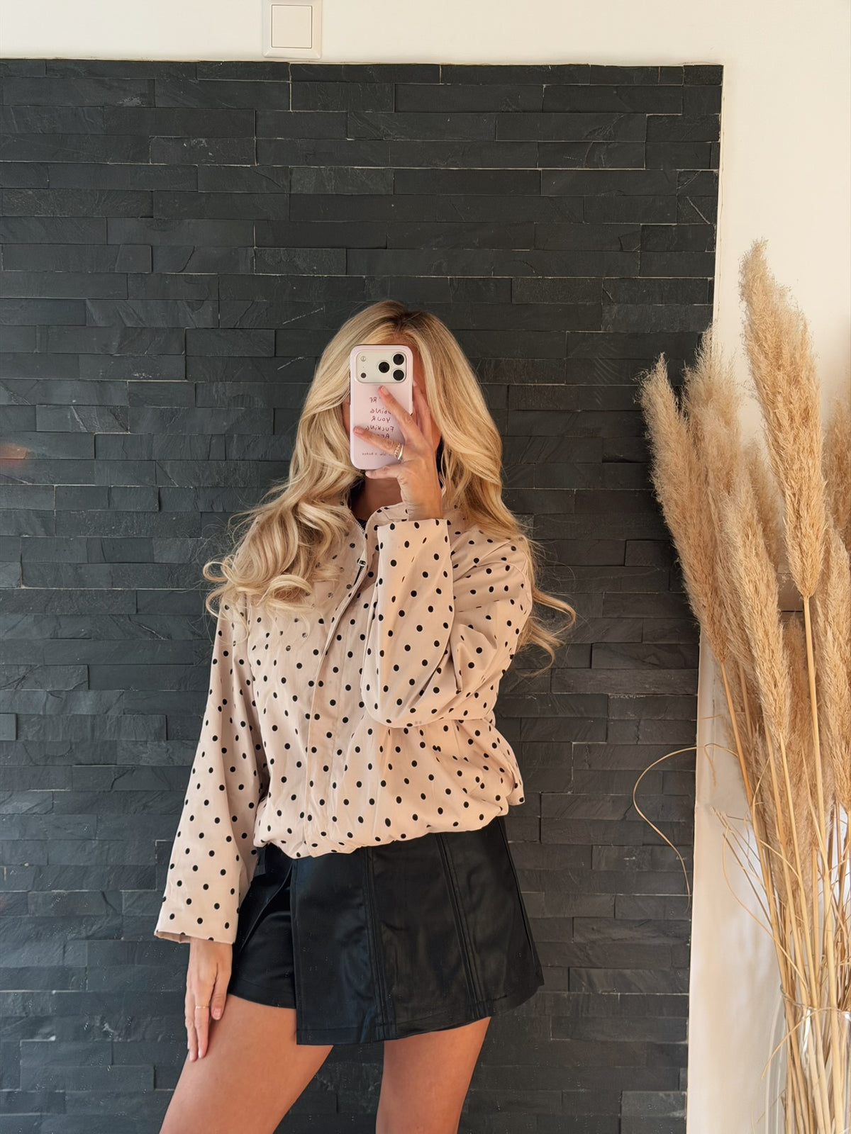 POLKA DOTS JACKE BEIGE