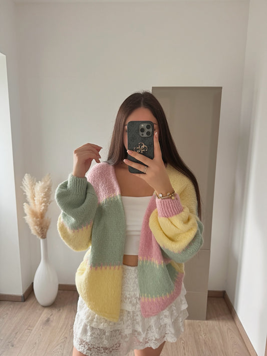 CARDIGAN LENI - PASTELL COLORBLOCK